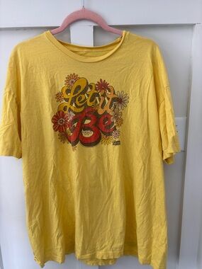 torrid Yellow 'Let It Be' Graphic Tee with Red & Brown Accents